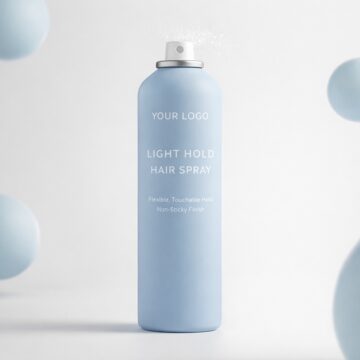 Light hold hair spray bottle packaging