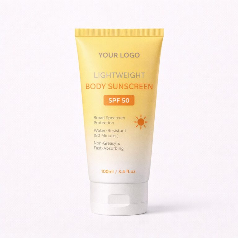 lightweight body sunscreen private label