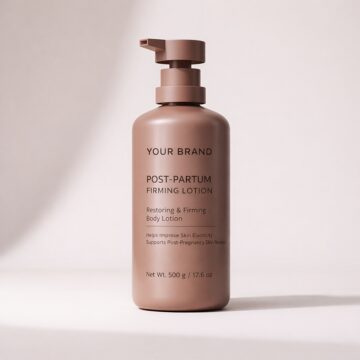 Postpartum firming lotion private label bottle