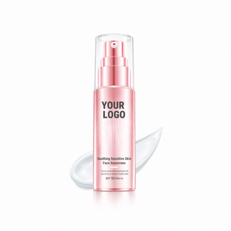 Sensitive skin face sunscreen airless bottle