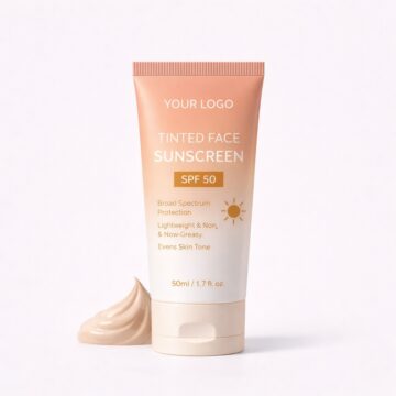 Tinted face sunscreen private label